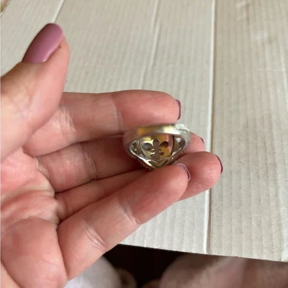 Judith Ripka Pink Heart Silver Ring - Picture 3 of 5